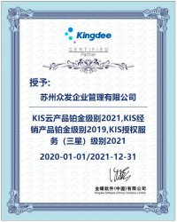 金蝶授權(quán)證書2020-2021